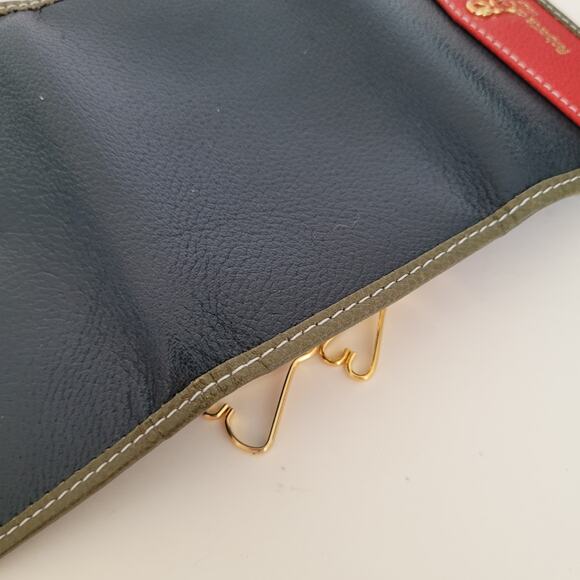 Roberta Di Camerino Italian Vintage Leather Key Case Wallet Smalll Blue Red - Picture 6 of 11